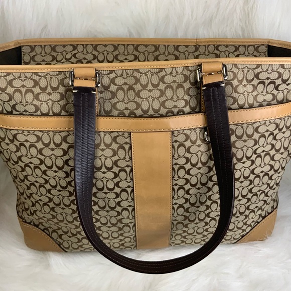 Coach Khaki Signature Multi-functional Tote bag (EUC) - Picture 4 of 17